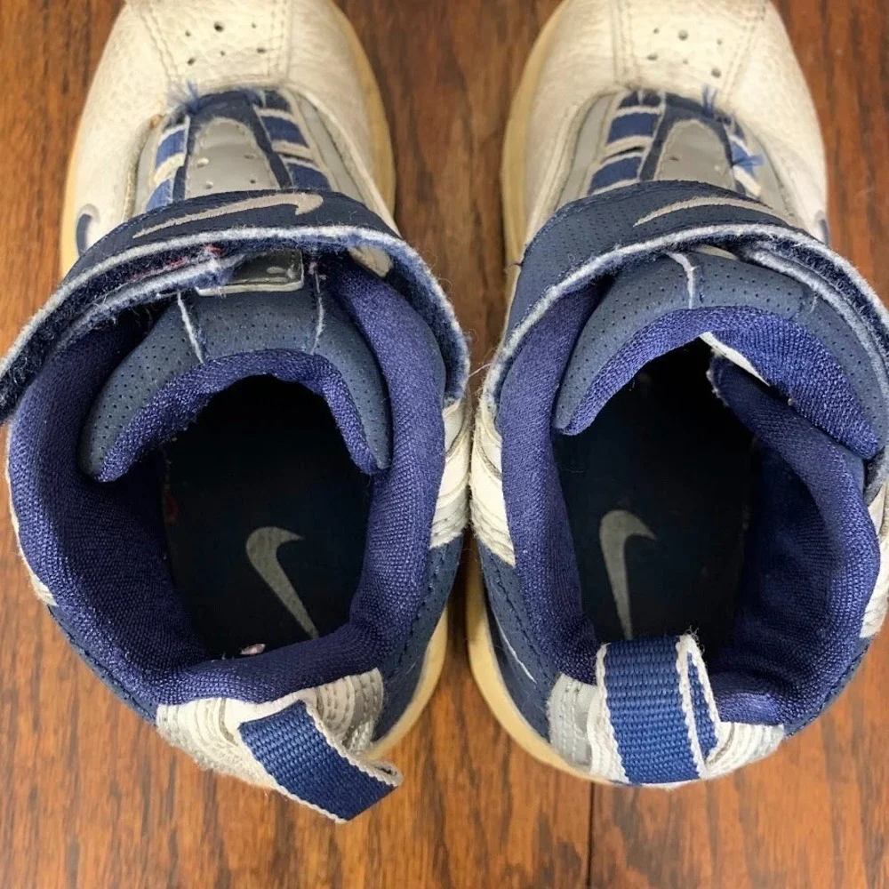 Vintage Nike Toddler Infant Hook and Loop Shoes Blue/White Logo Size 10.5C